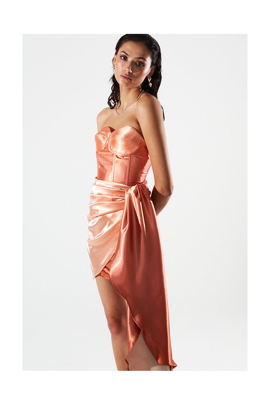 Jolene Satin Gradient Nude Skirt