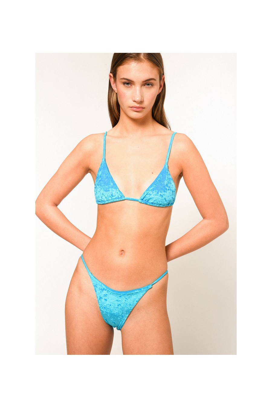 Zenia Velvet Bikini | Aqua