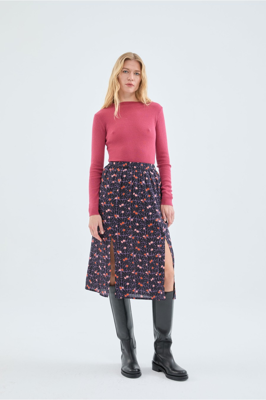 Night Flower Midi Skirt