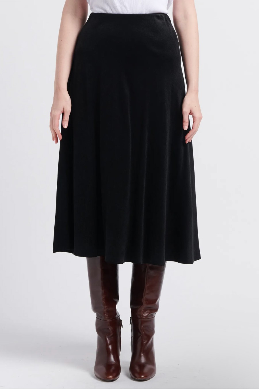 Black Velvet Slip Skirt