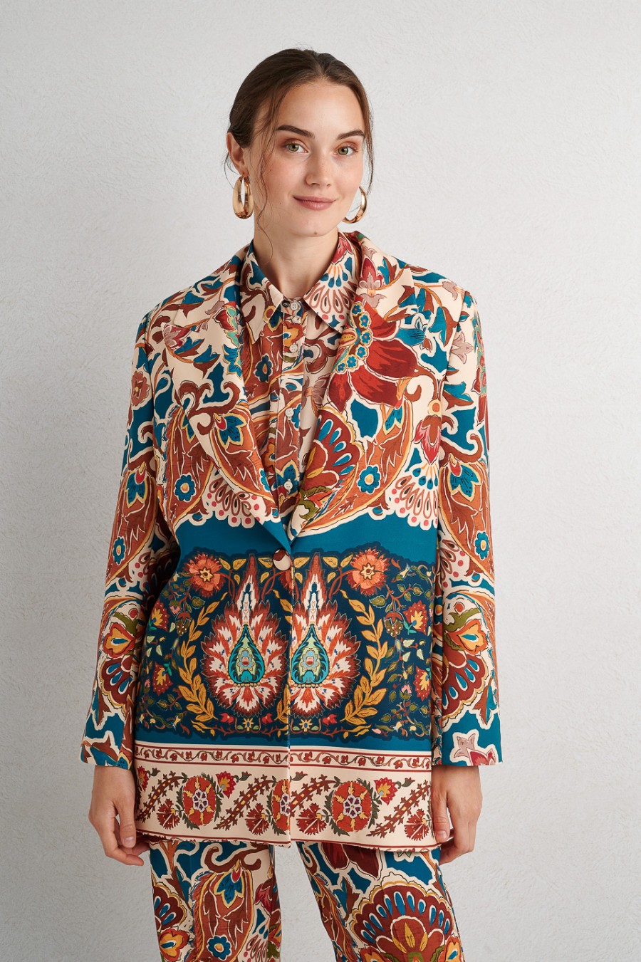 Tile Print Blazer