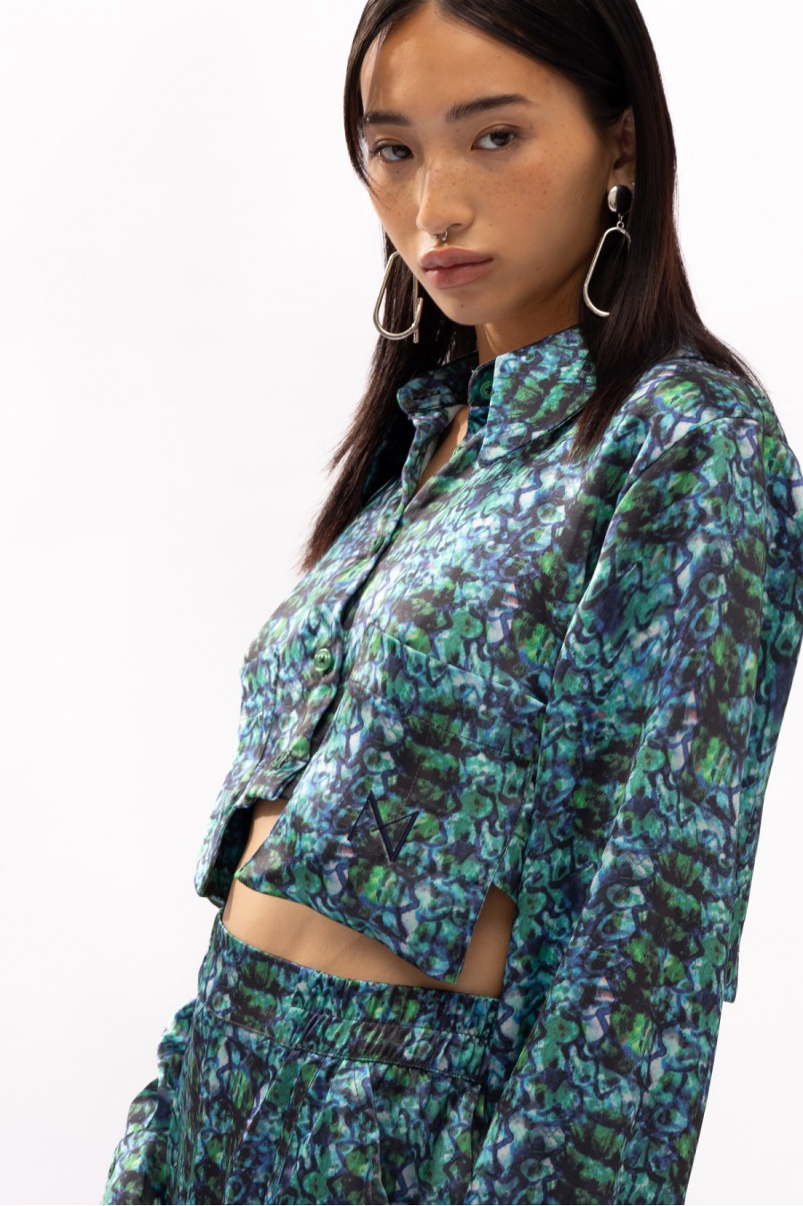 Tribeca Snake Skin Cropped Shirt