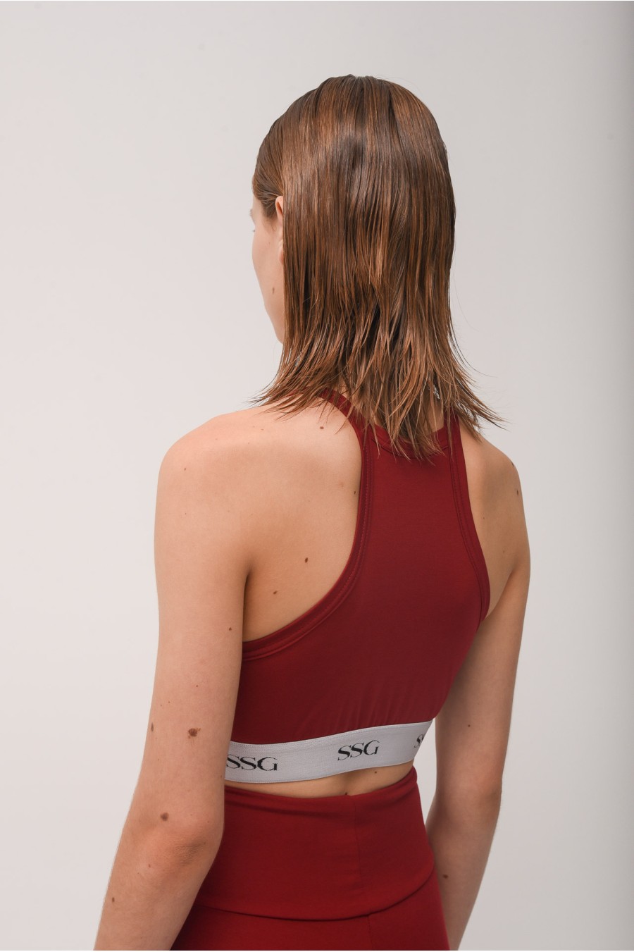 logo embroidered sports bra