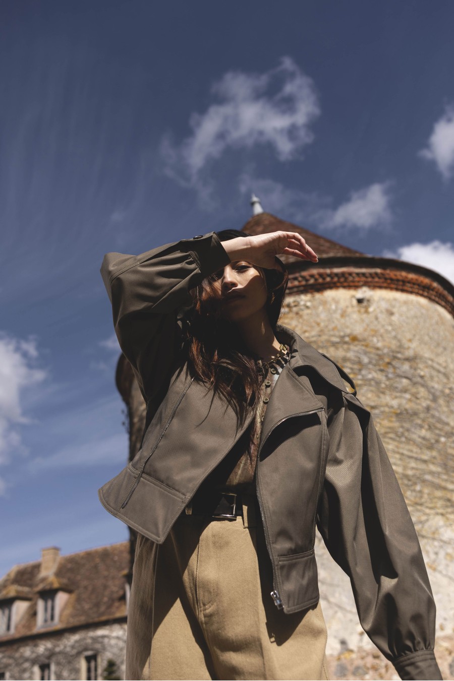 Khaki Faux Fur Lined Jacket