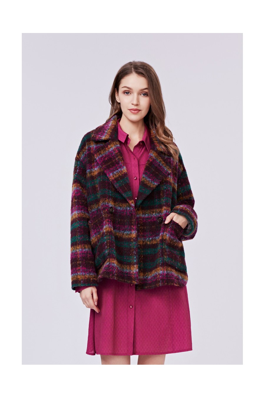 Purple Plaid Coat