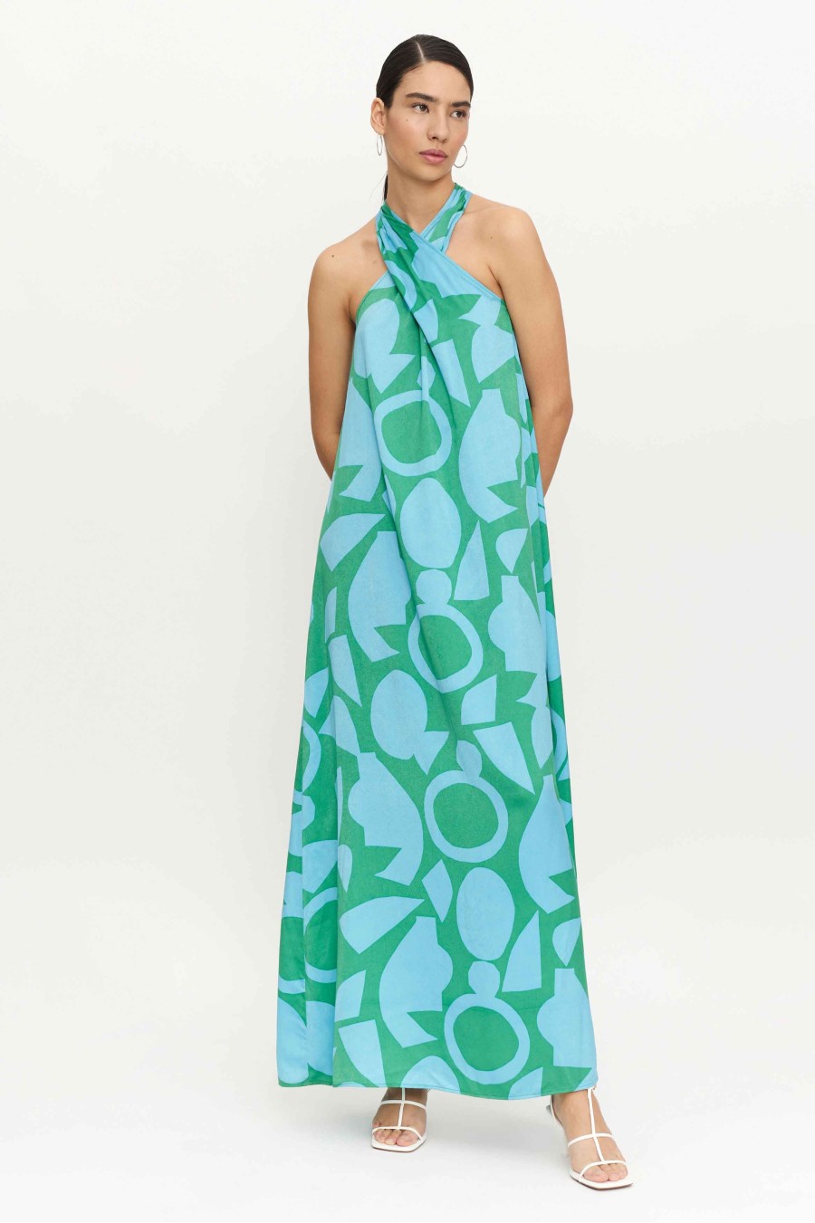 Geometric Print Maxi Dress