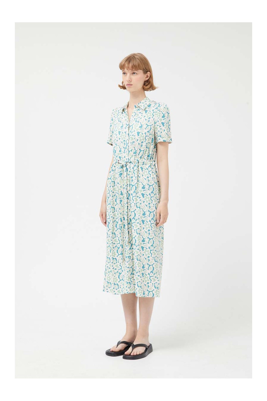 Flower 11 Print Midi Dress