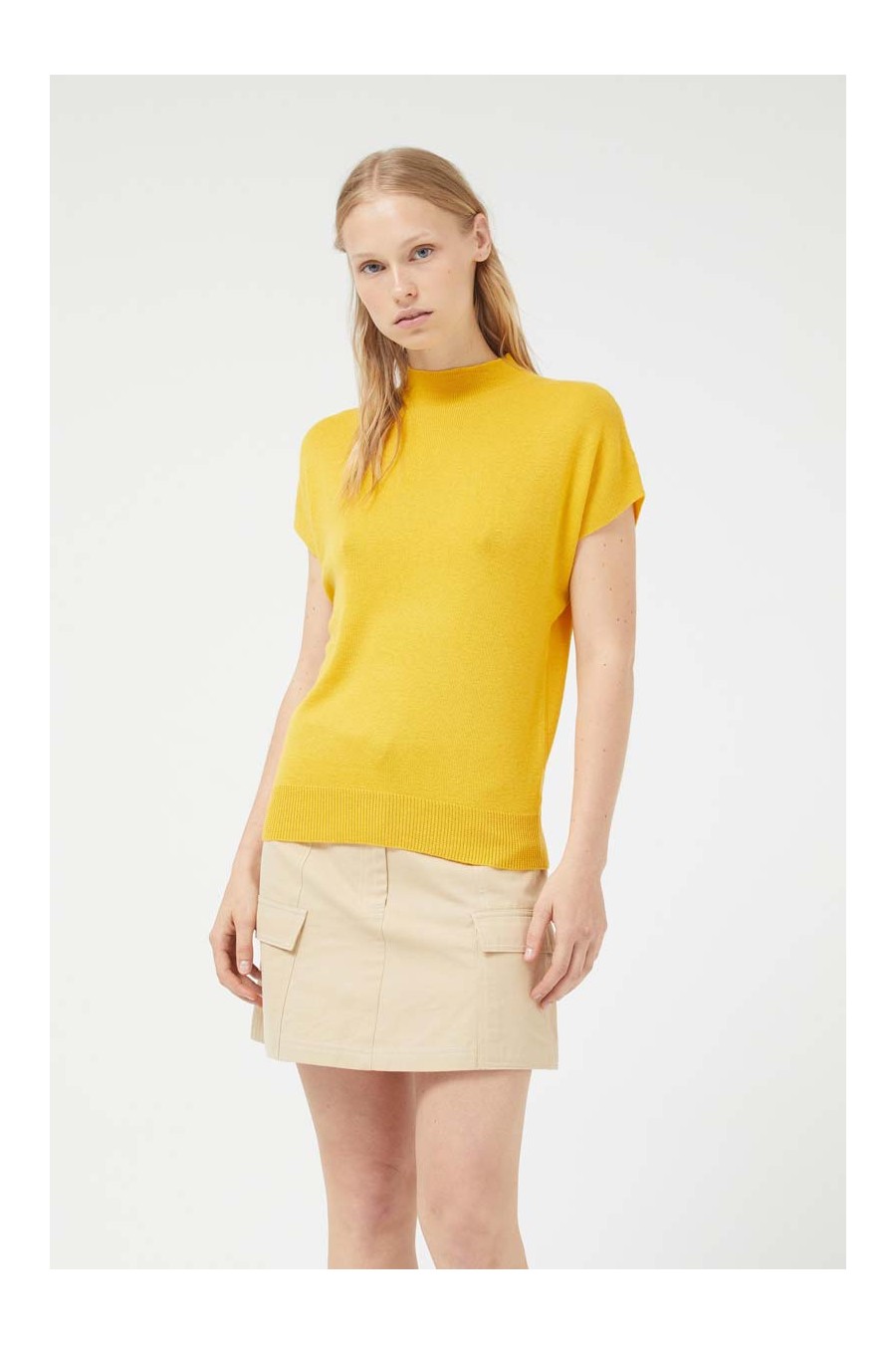 Yellow Fine Knit Top