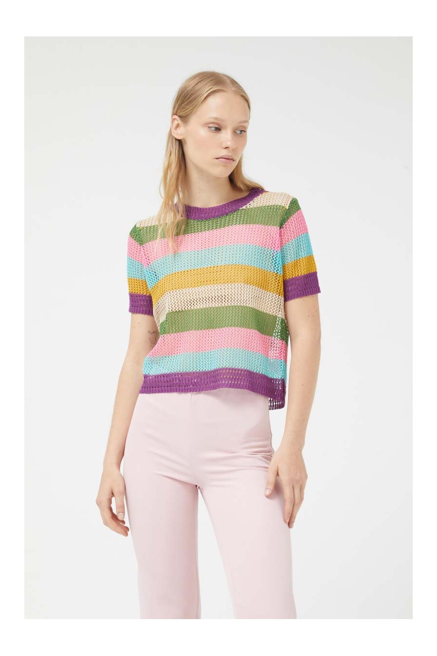 Multicolor Stripe Knit Top