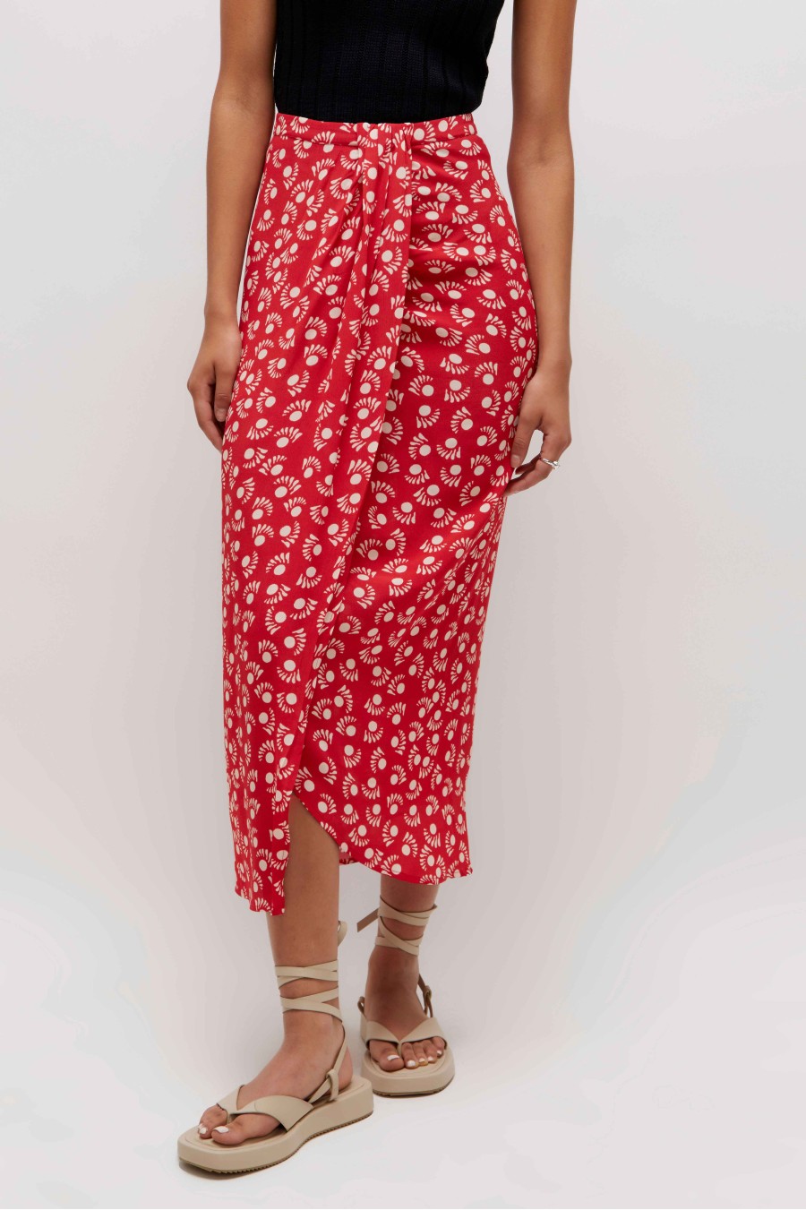 Mars Print Midi Skirt