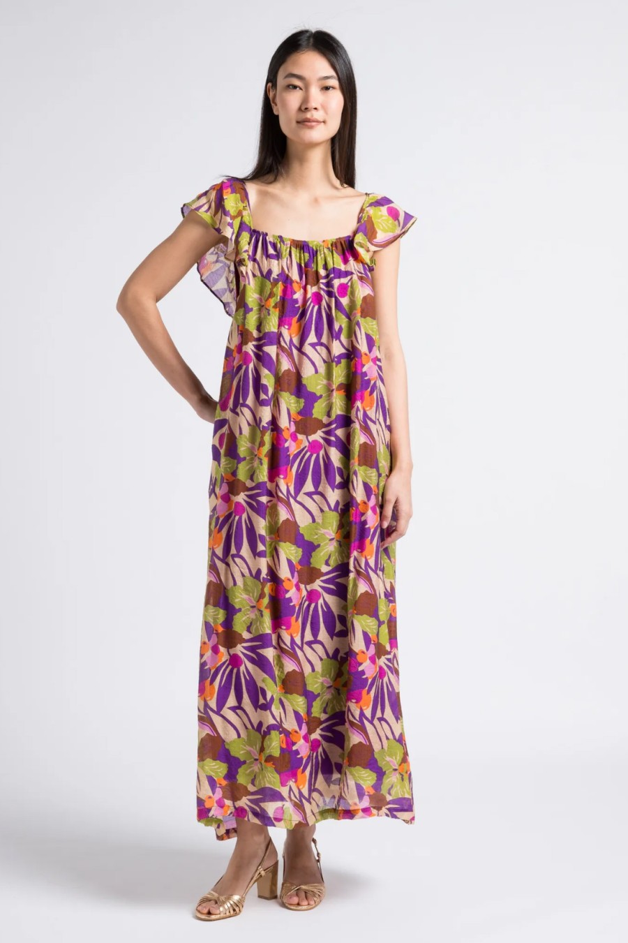 Floral Purple Maxi Dress