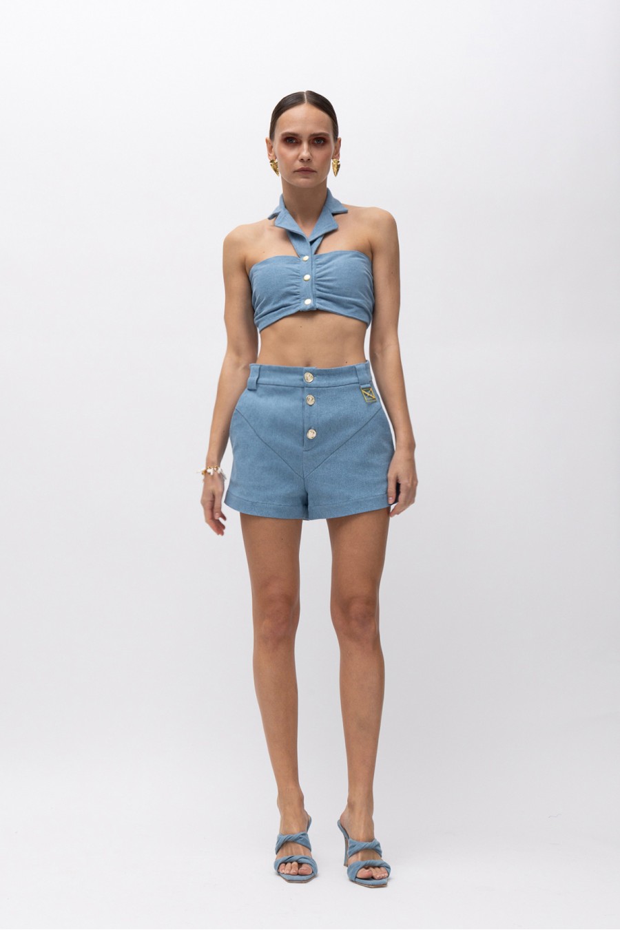 Pituko Light Blue Denim Shorts