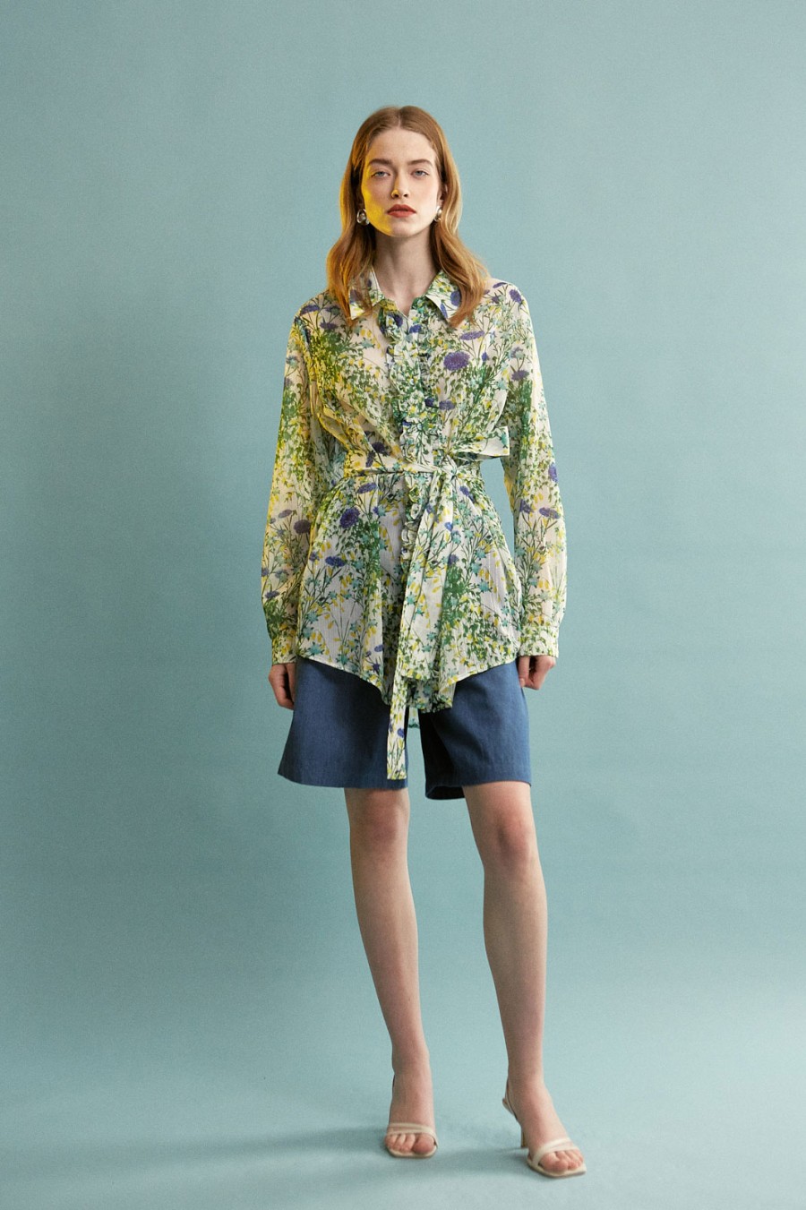 Erin Floral Ruffle Shirt