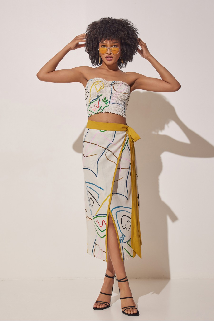 Calm Printed Wrap Skirt | Colourful Intimacy Print