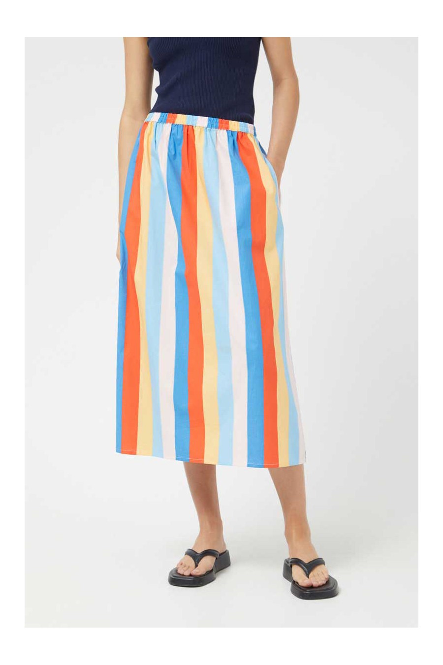 Beach Stripes Midi Skirt