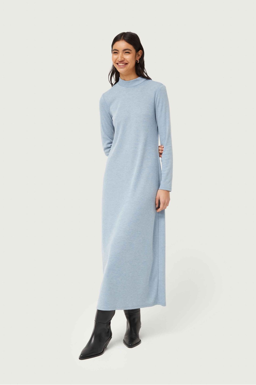 Blue Long Knit Dress