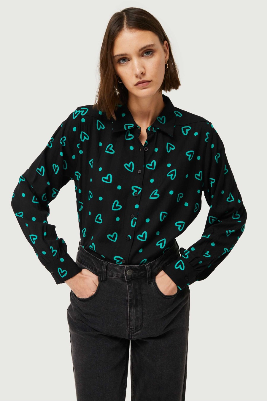 Hearts Button-Down Shirt