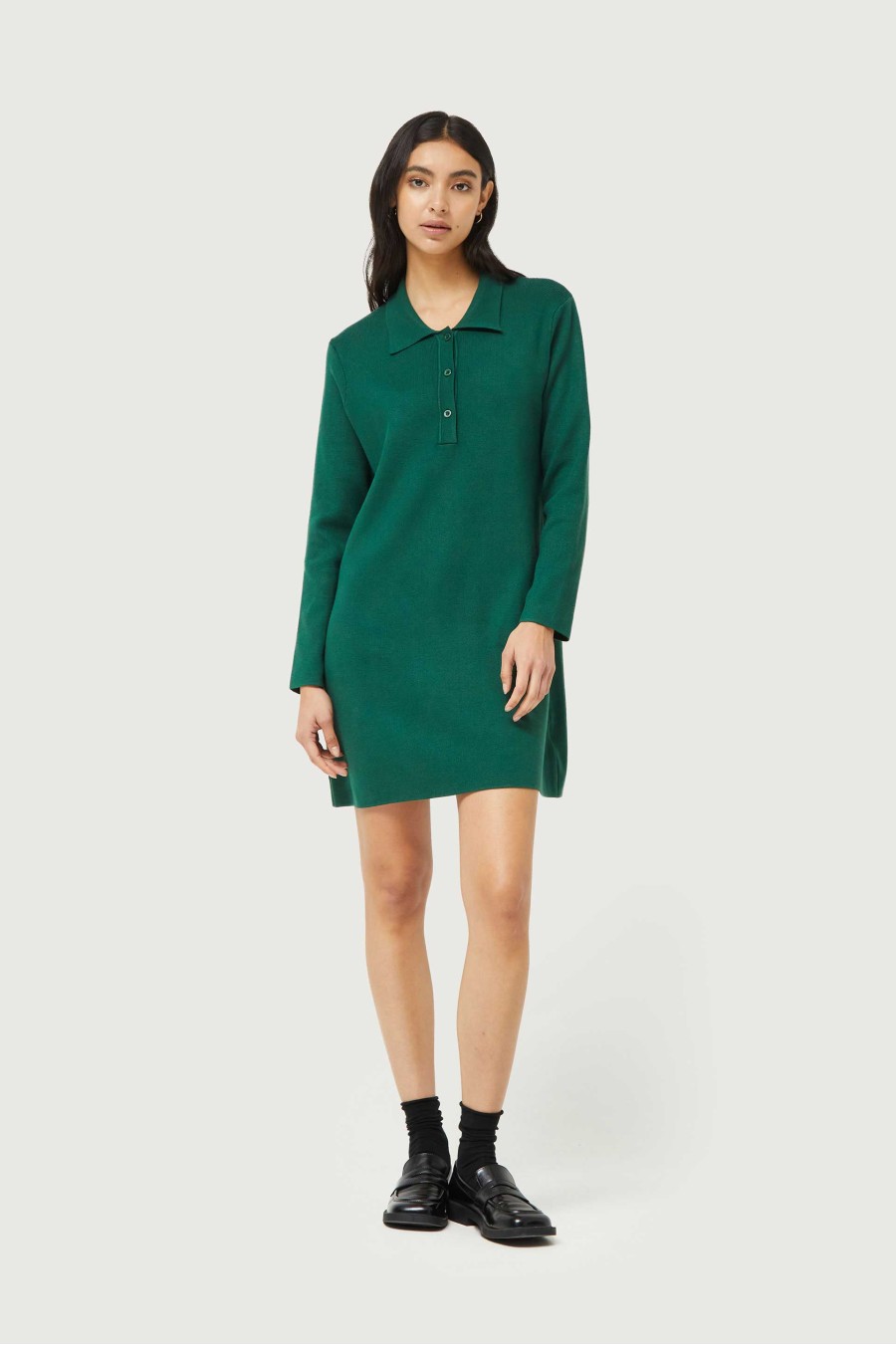 Green Knit Mini Dress