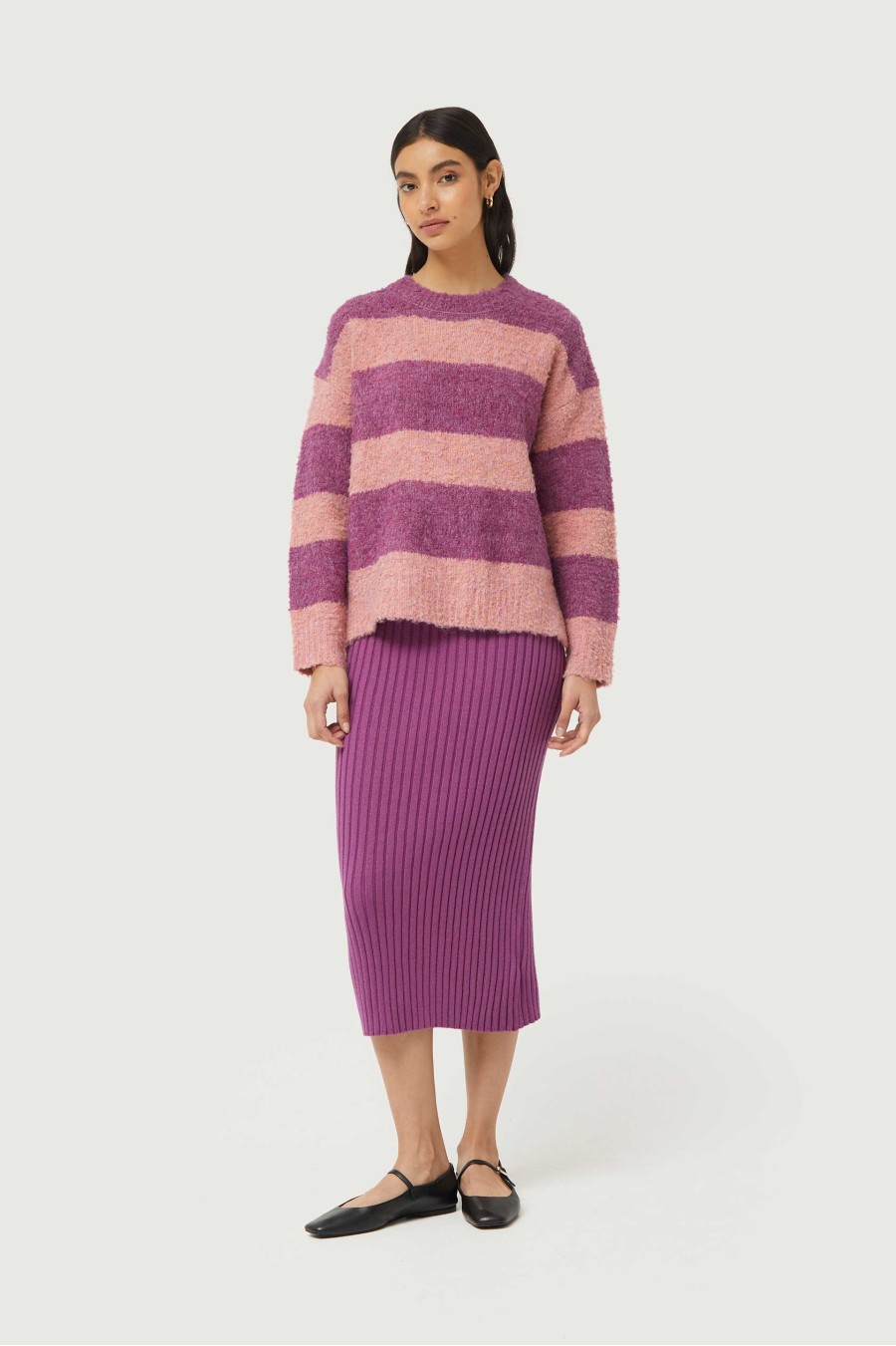 Purple Fluffy Knit Sweater