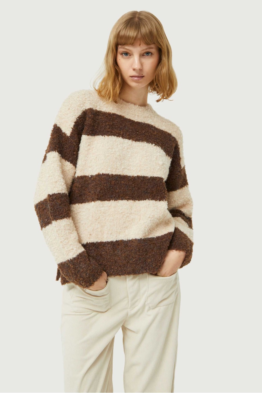 Cream Fluffy Knit Sweater