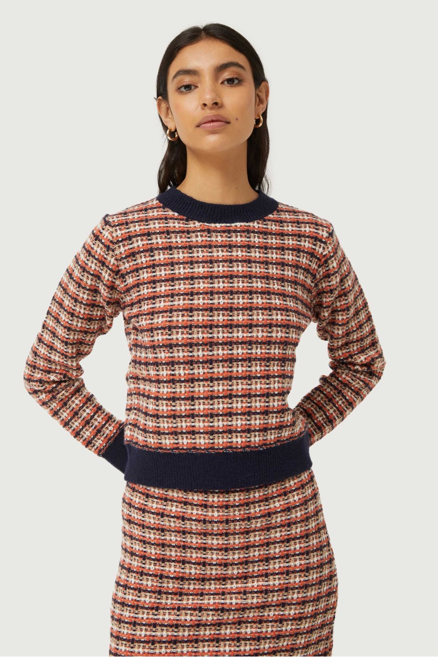 Plaid Knit Sweater