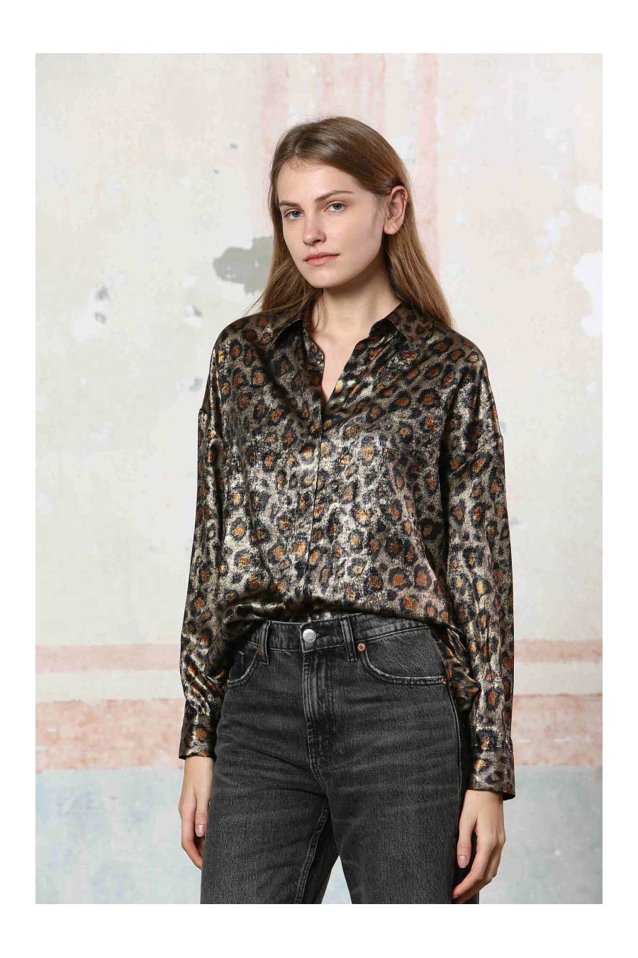 Metallic Shimmer Leopard Shirt