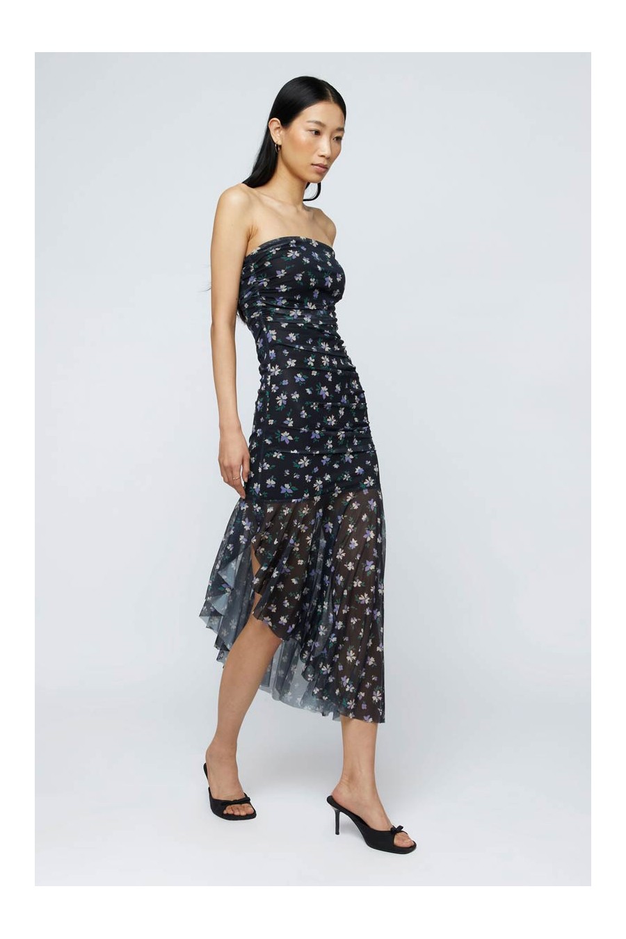 Anemona Floral Mesh Midi Dress