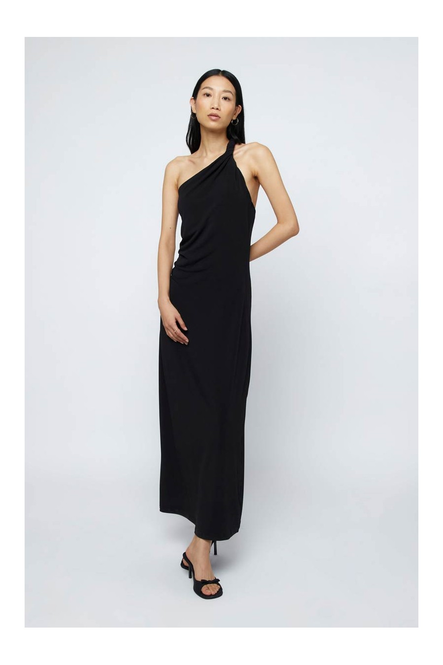 Black One Shoulder Maxi Dress