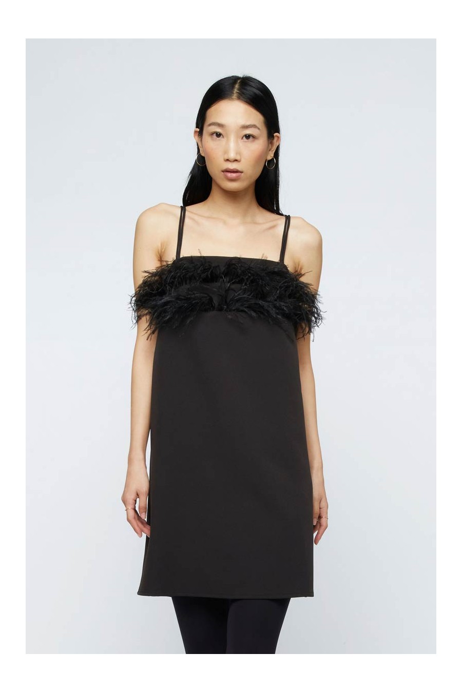 Black Feather Mini Dress