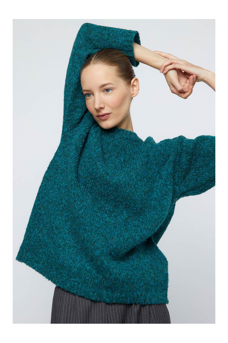 Blue Loose Knit Sweater