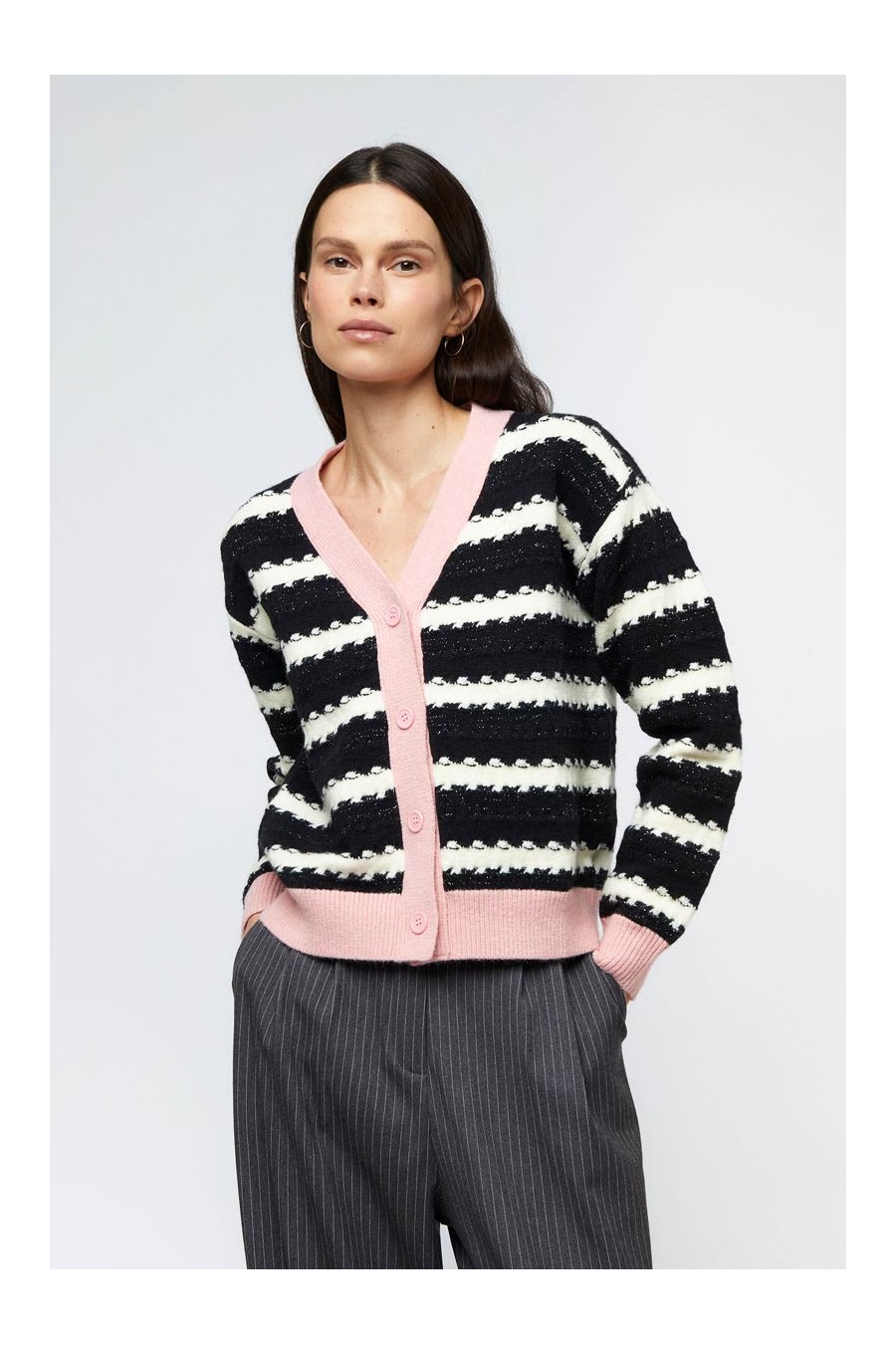 Striped Knit Cardigan