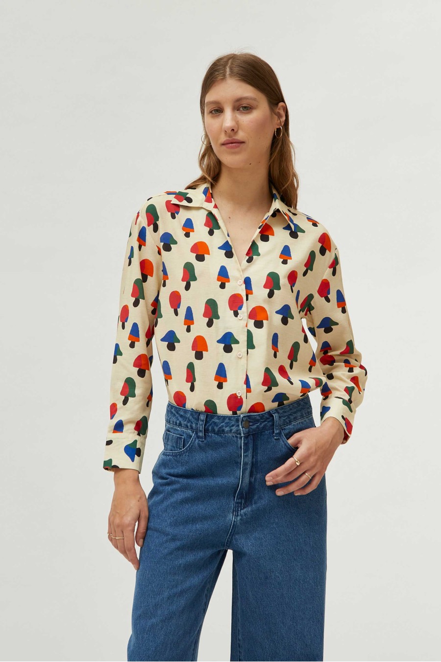 Multicolour Mushroom Print Shirt