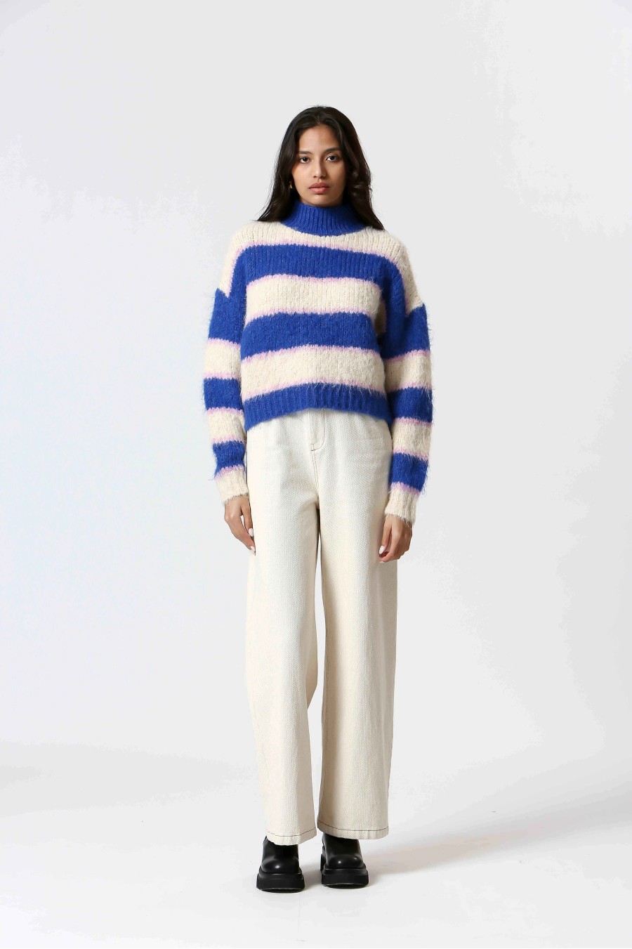 Blue Strips Knit Sweater