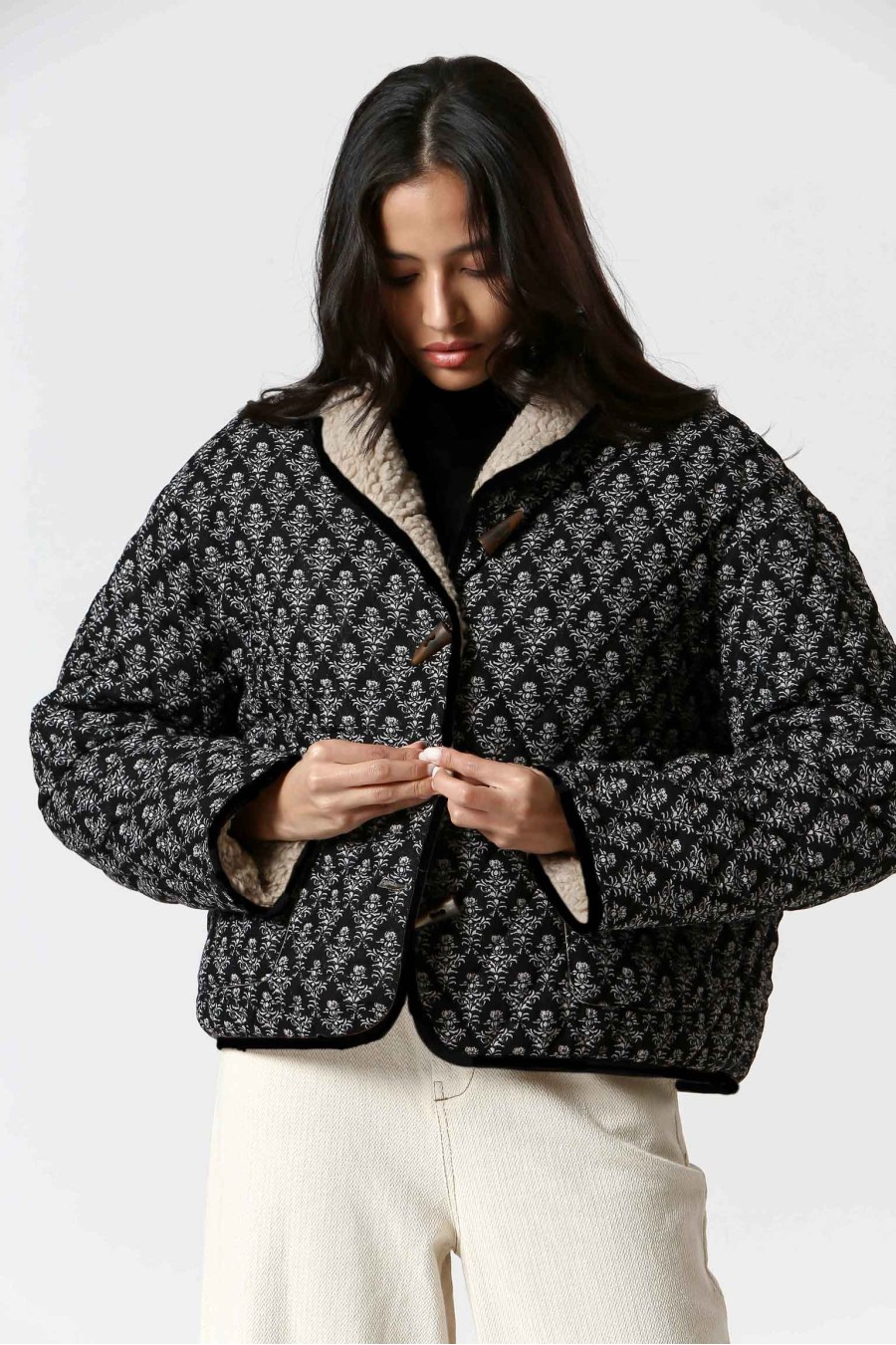 Printed Sherpa Lined Jacket