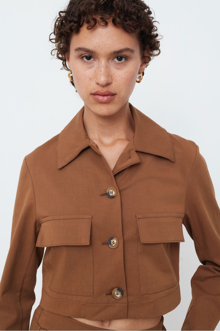 Camel Cropped Jacket