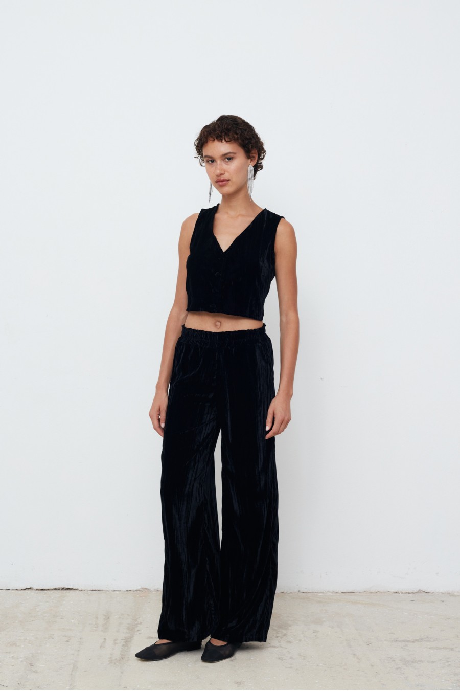 Crinkle Velvet Pants