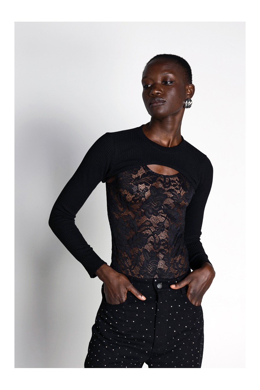 Orion Bodysuit Black Lace