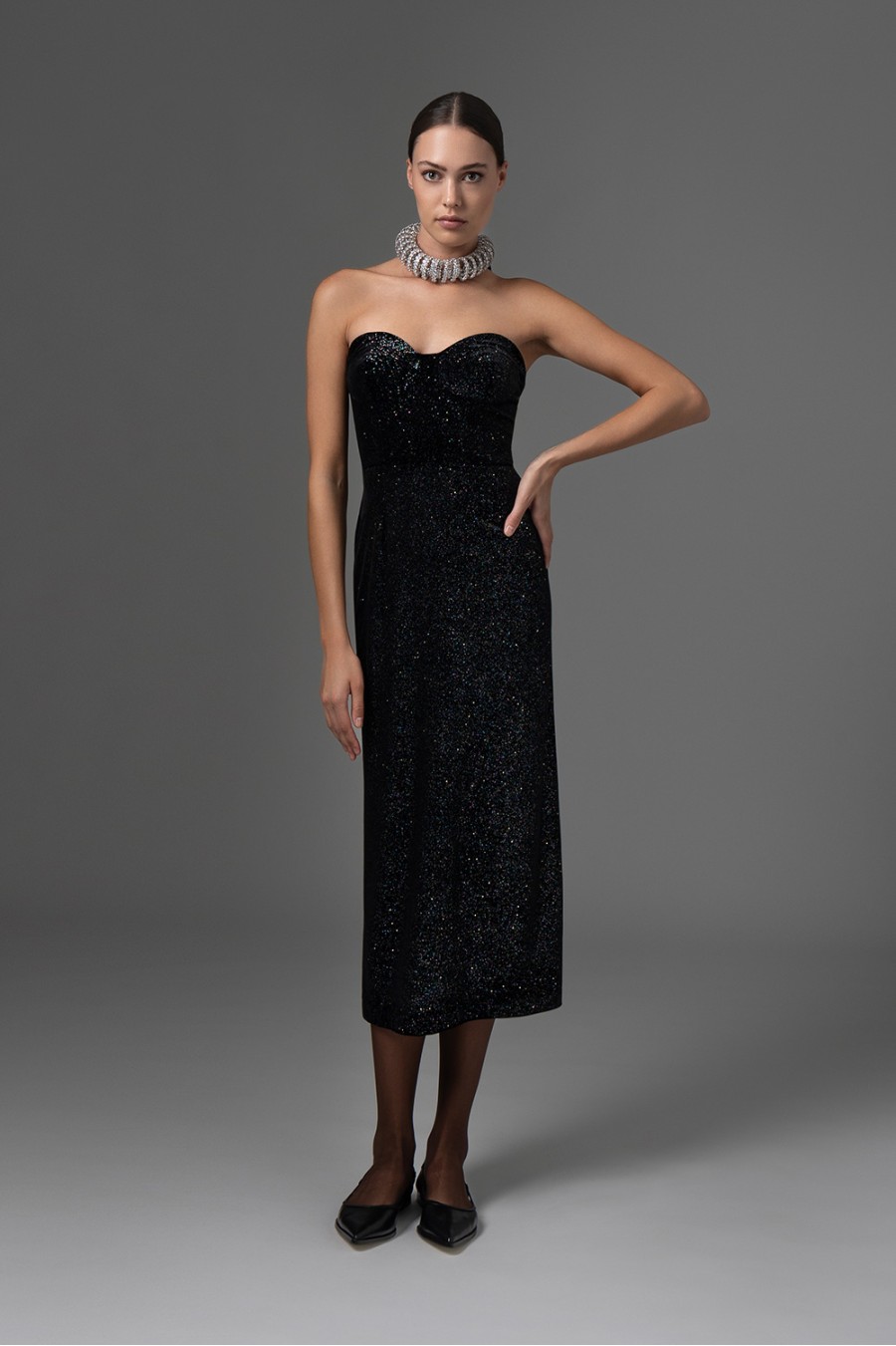 Adele Velvet Strass Dress