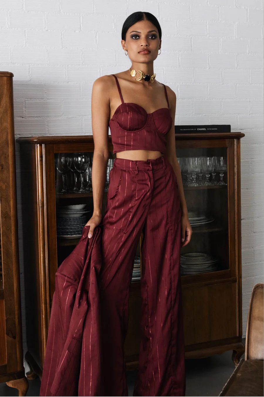 Chloe Pants Wine Red