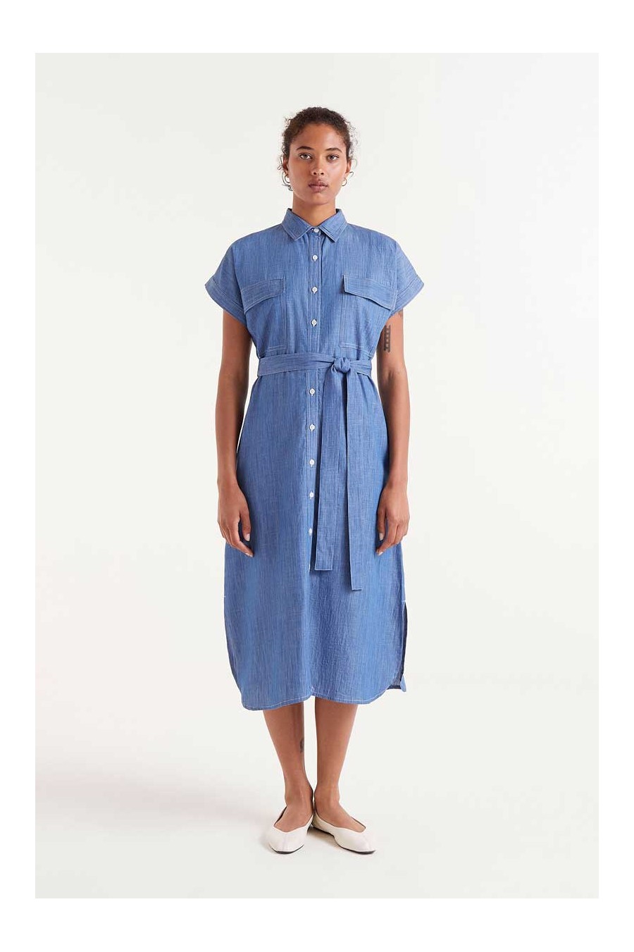 Light Weight Denim Midi Dress