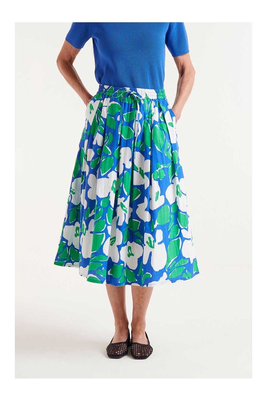 Bosco Floral Cotton Midi Skirt