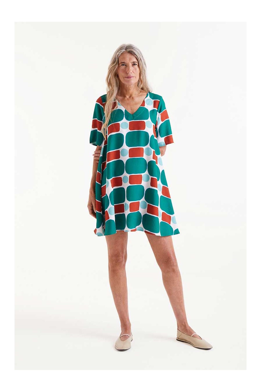 Pepper Mint Print Mini Dress