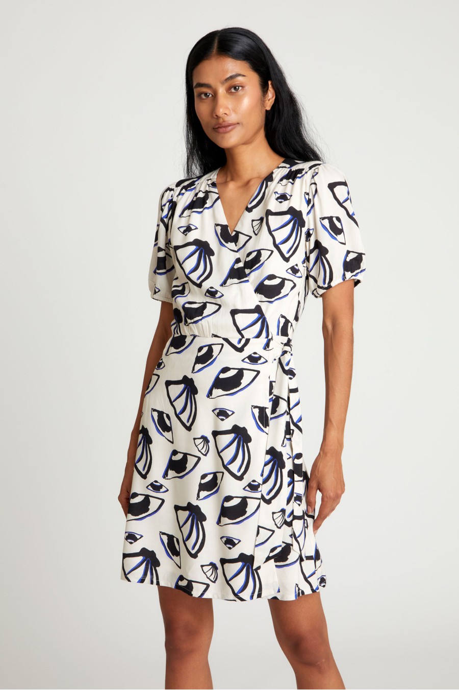 Pearl & Clam Print Mini Dress