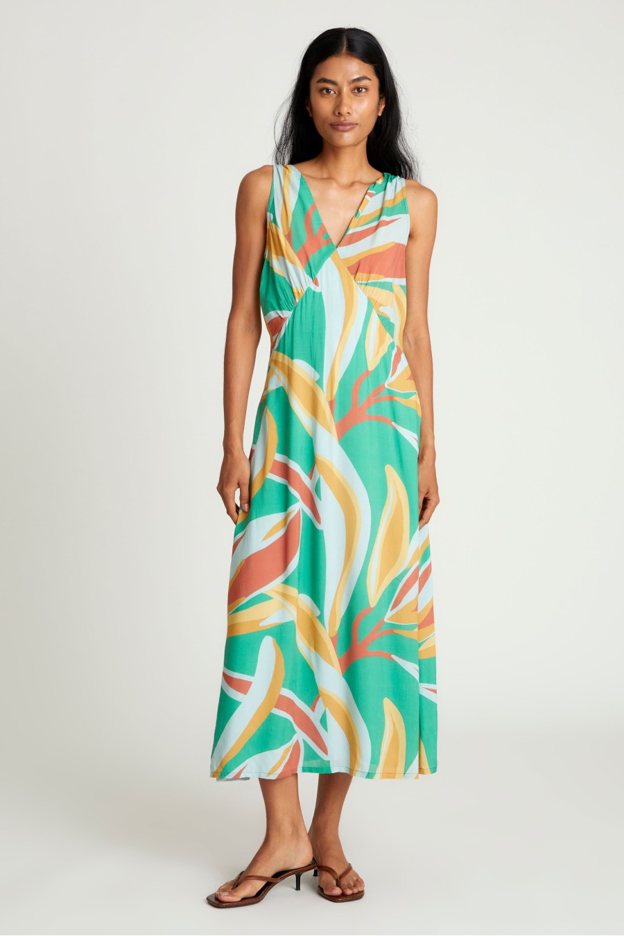 Bromelia Floral Print Midi...