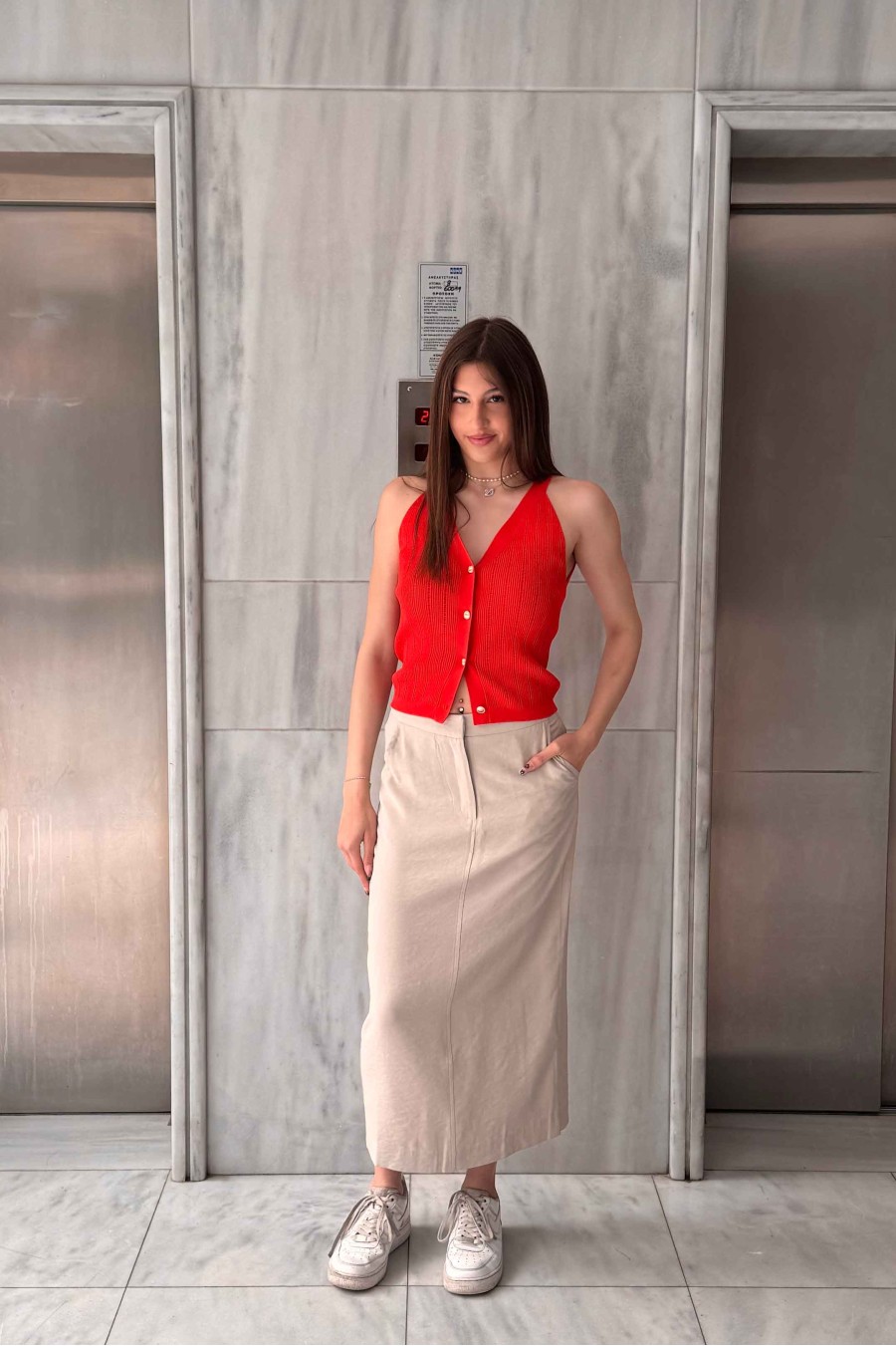 Greige Maxi Skirt