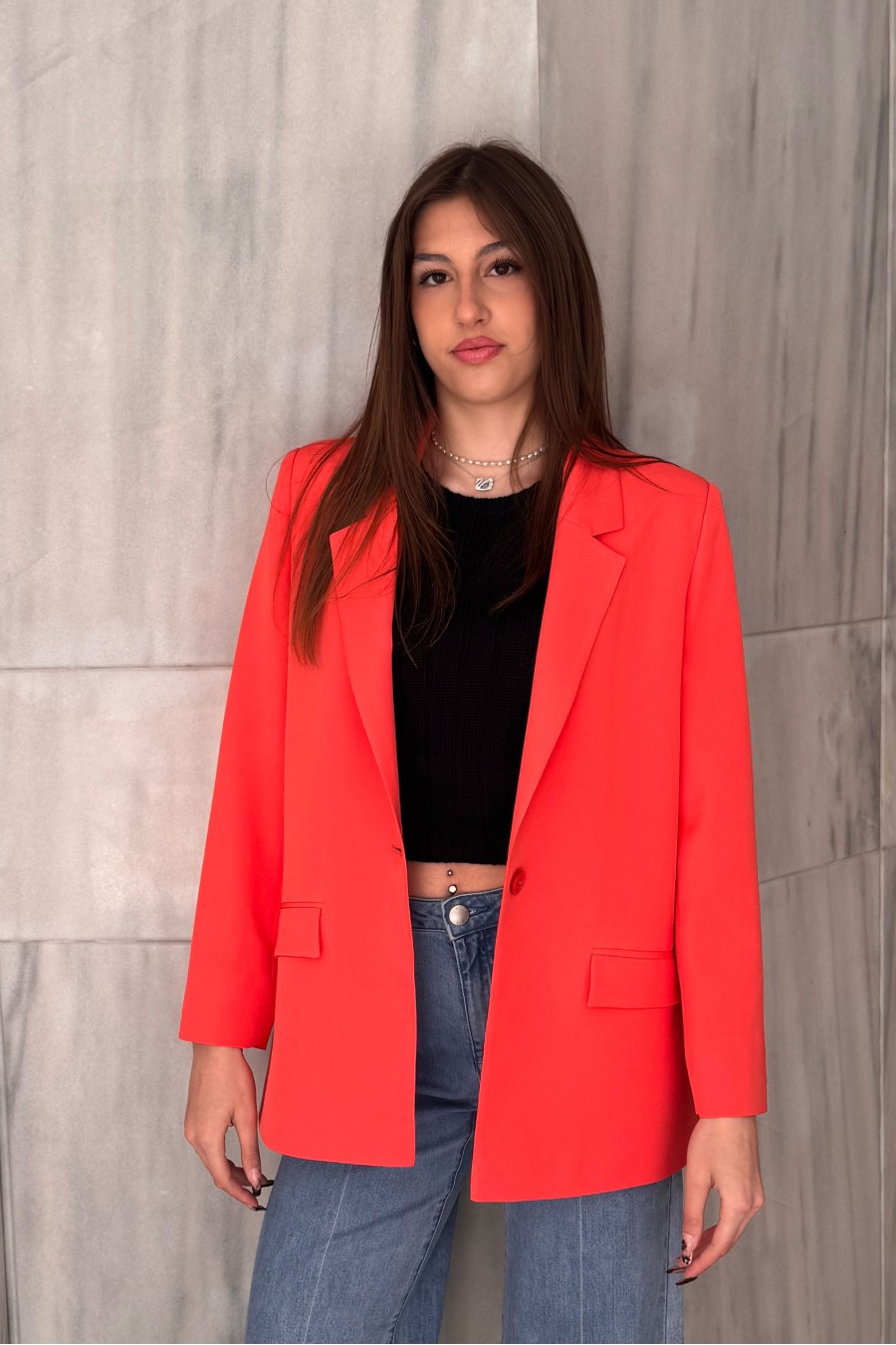 Bright Coral Blazer