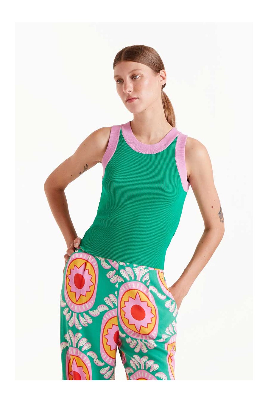Two Toned Green Tank Top