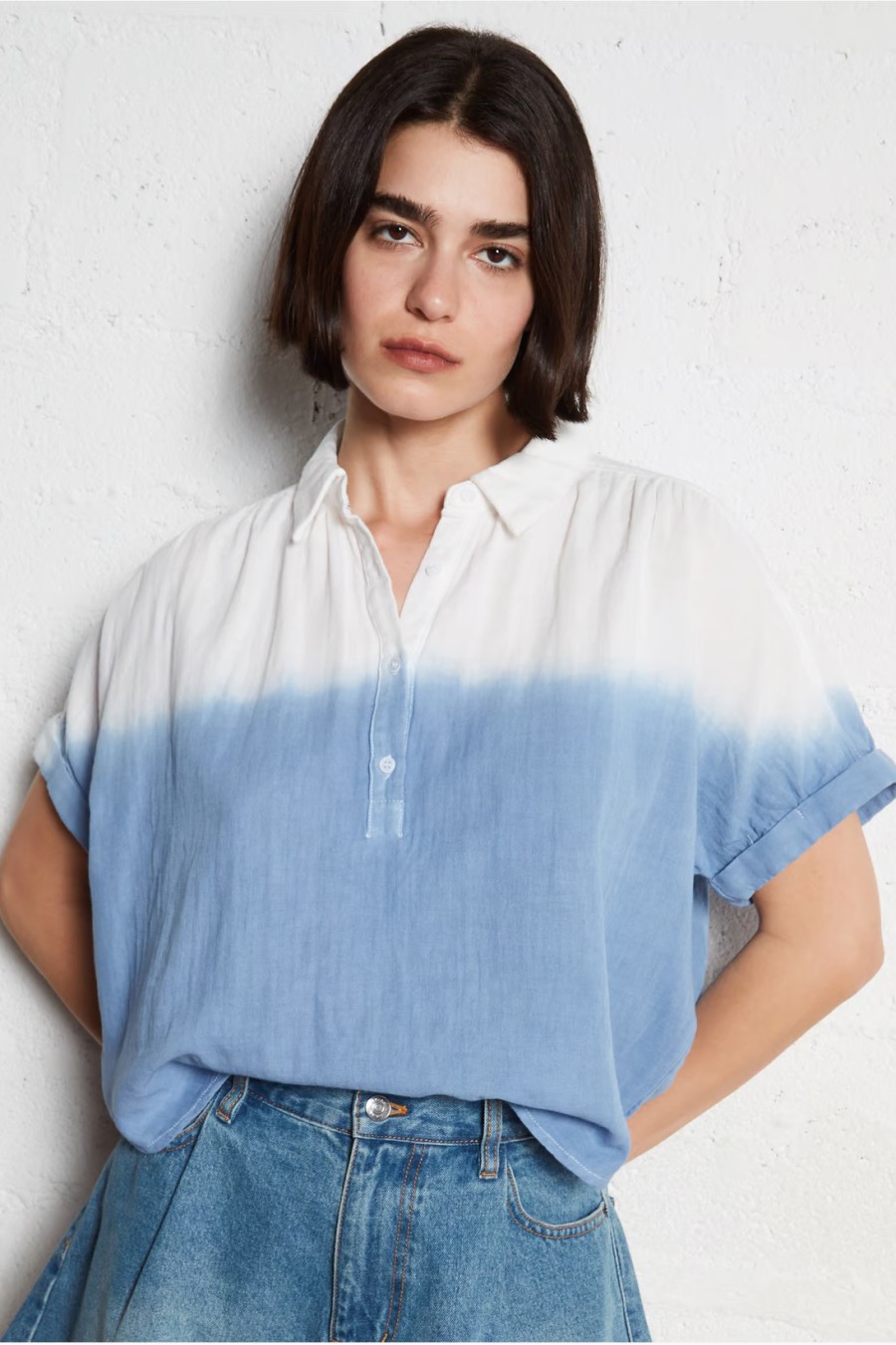Blue/White Cotton Shirt