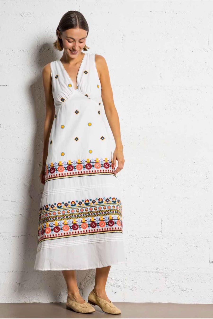 Colourful Embroidered Midi...
