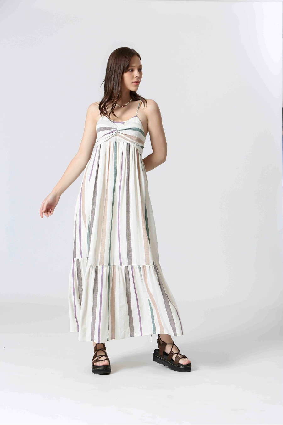 Striped Cotton Maxi Dress